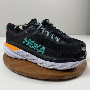 Hoka Men's Bondi 7 Black Teal Running Shoes